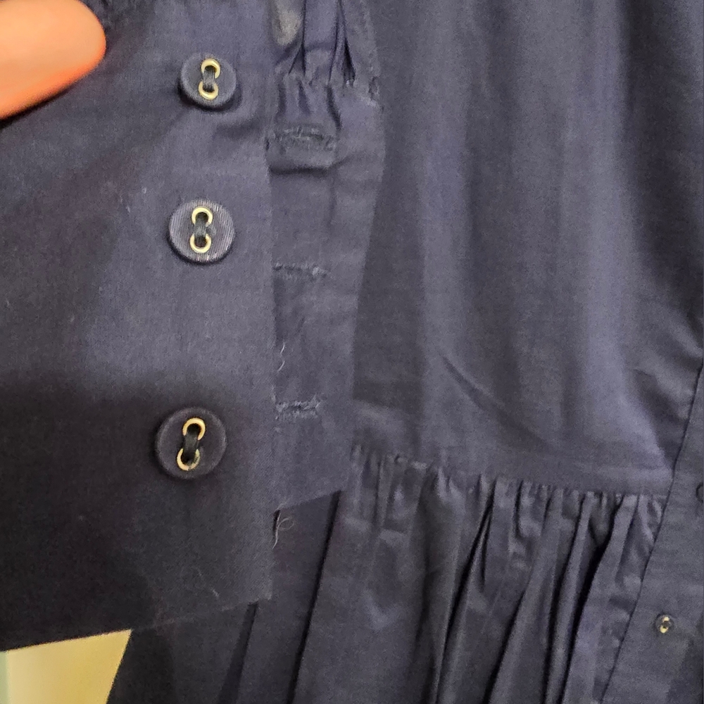 WALTER BAKER Tara Belted Cotton-poplin Mini Shirt Dress IN Navy - Picture 4 of 7